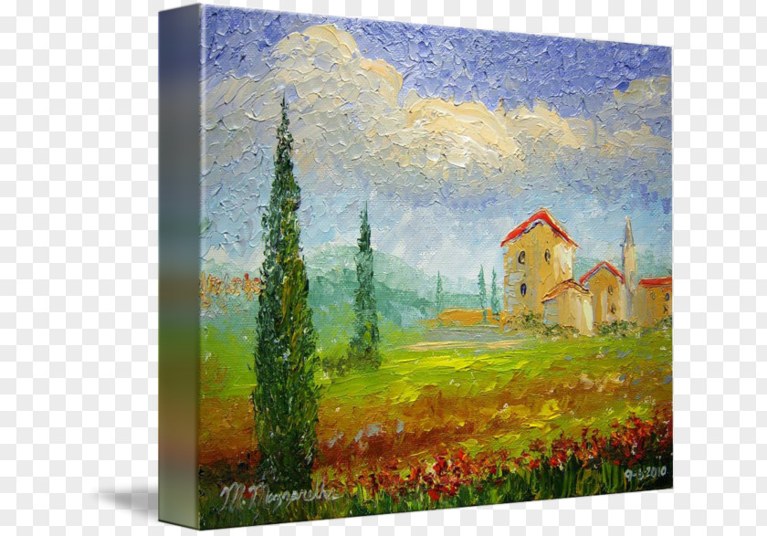 Countryside Tuscany Watercolor Painting Art PNG