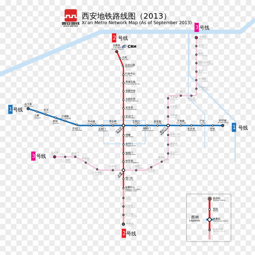 Route Xi An Xianyang Rapid Transit Line 1 Xi'an Metro PNG