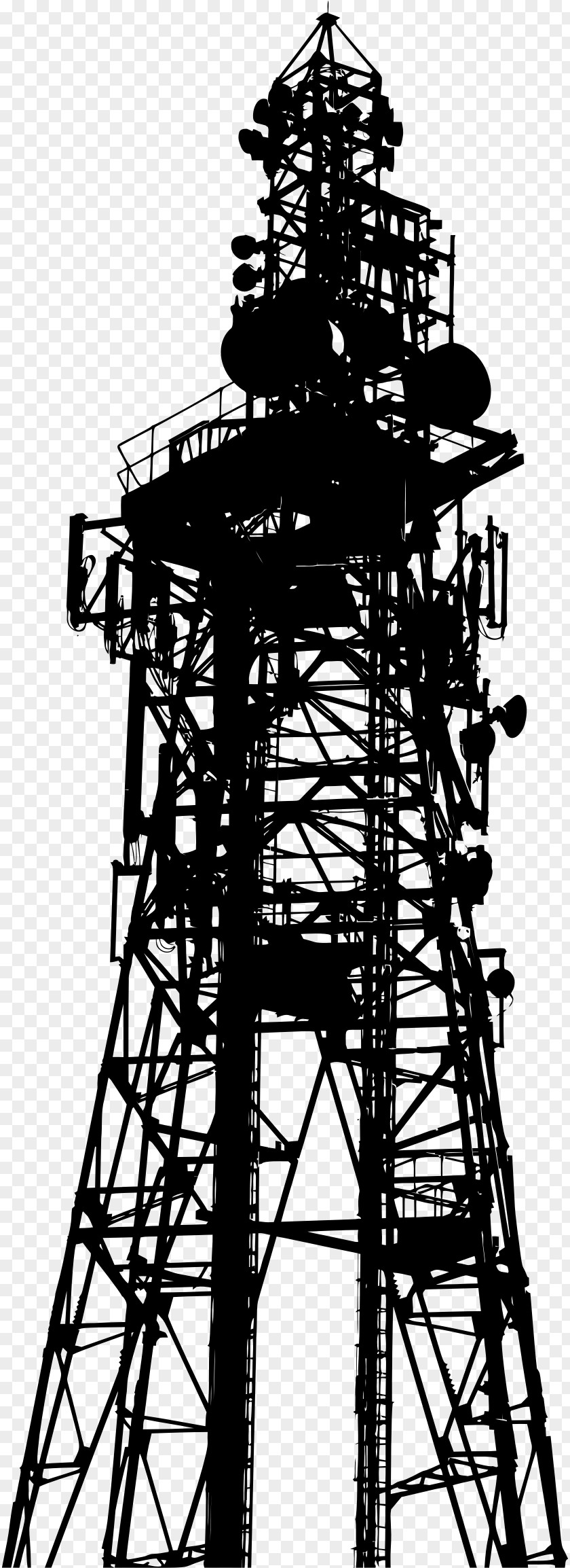 Wireless Telecommunications Tower Silhouette Clip Art PNG