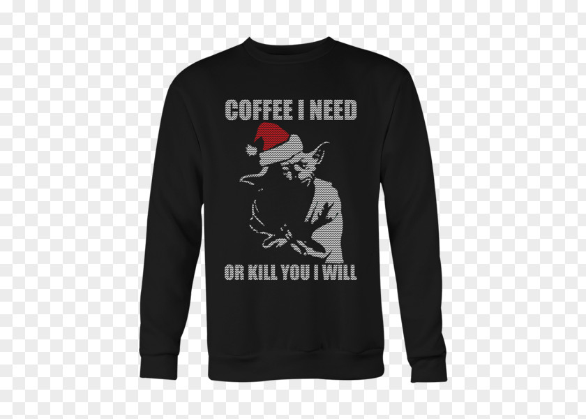 Black Cat Christmas Sweater T-shirt Hoodie Bluza Sleeve PNG
