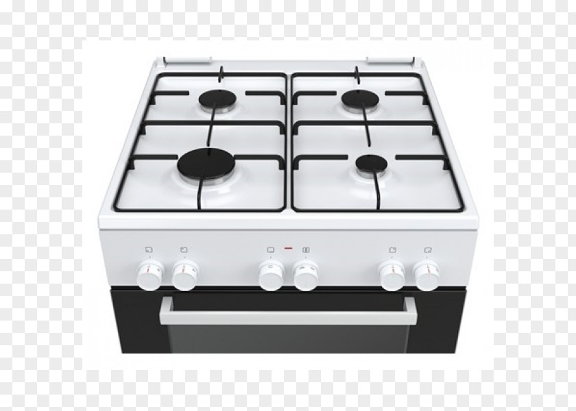 Cooking Ranges Bosch Serie 4 HGD72D120F Gas Stove HGD745220 Polar White Gas-kombi-standherd 60cm PNG