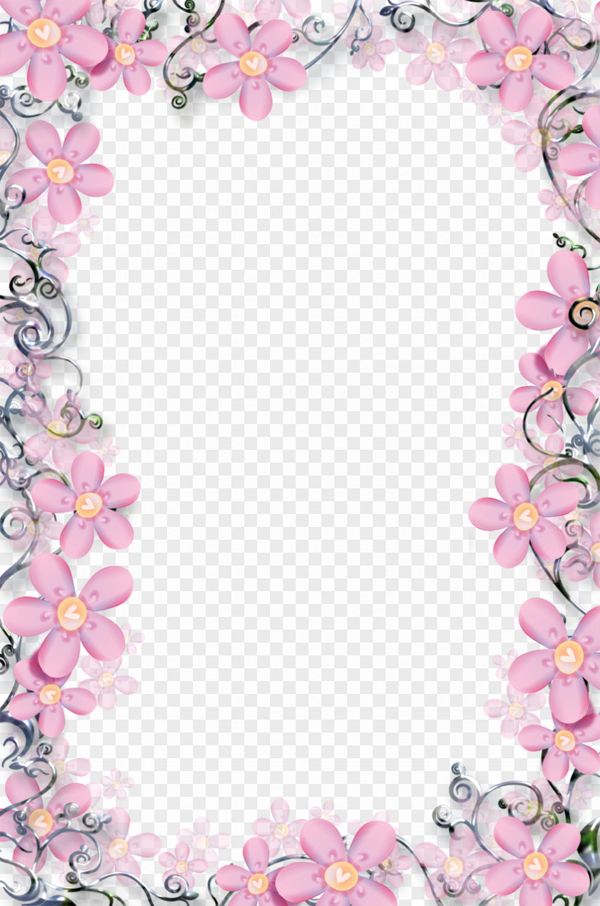 Floral Frame Template Picture Flower PNG