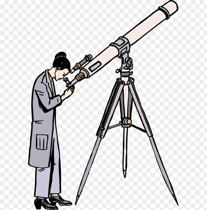 Look Telescope Vector Woman Astronomer Astronomy Royalty-free Clip Art PNG