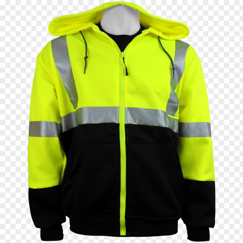 Safety Vest Hoodie Jacket Polar Fleece High-visibility Clothing PNG