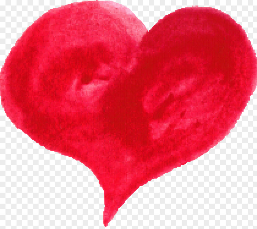 Watercolor Heart Painting Red PNG
