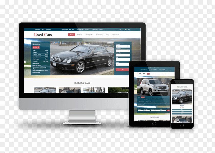 Car Dealership Responsive Web Design Used Template PNG