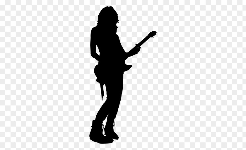 Silhouette Electric Guitar Guitarist PNG