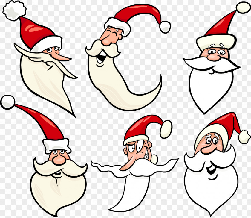 Vector Hand-painted Santa Claus Beard Royalty-free Cartoon Illustration PNG
