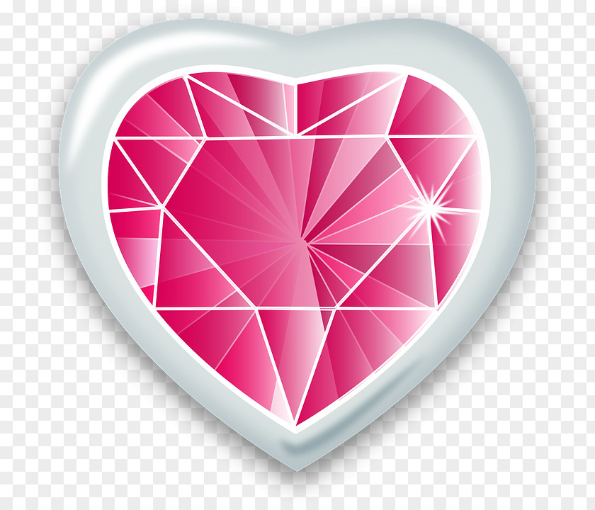 Pink Diamond Heart Transparent Image Gemstone Clip Art PNG