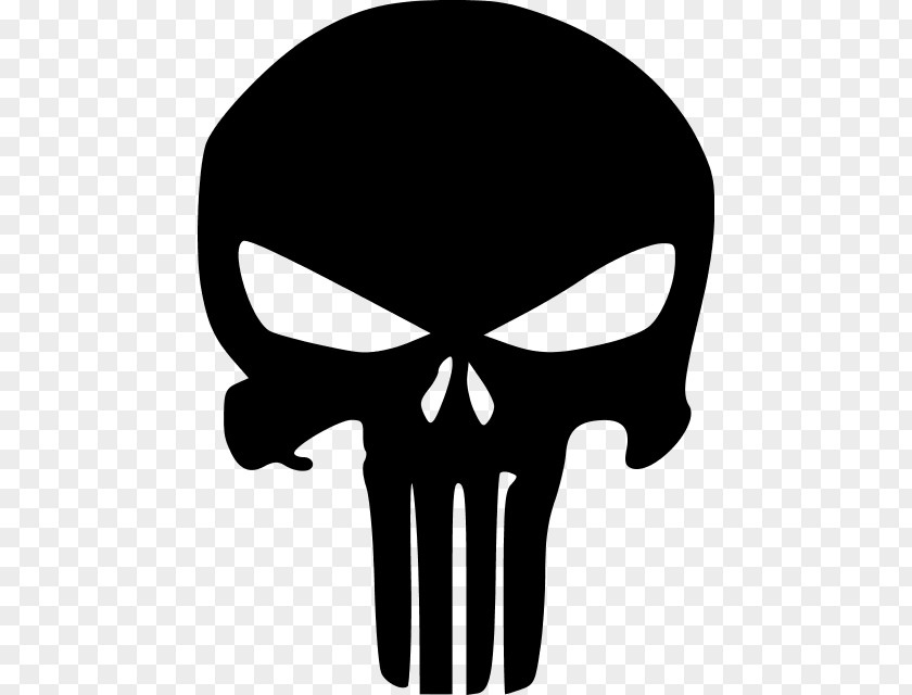 Silhouette Punisher Stencil Decal Marvel Comics PNG