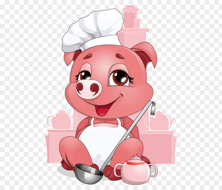 Chef Pig Domestic PNG