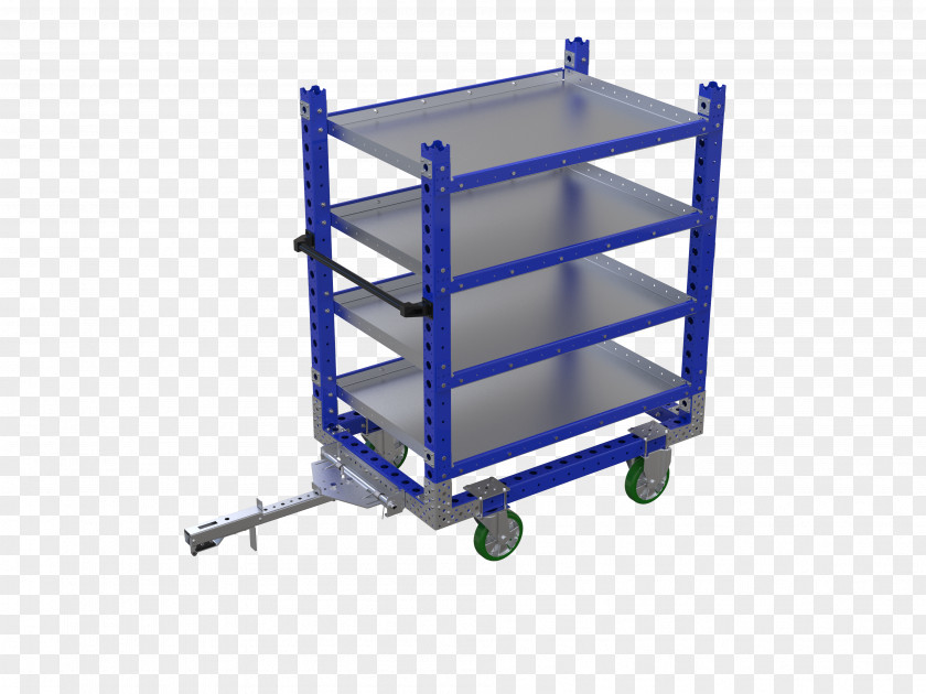 Plastic Containers Shelf Steel Material Handling Cart PNG