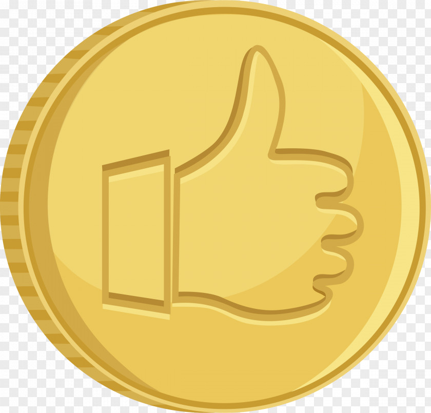 Coin Thumb Signal Gold Clip Art PNG