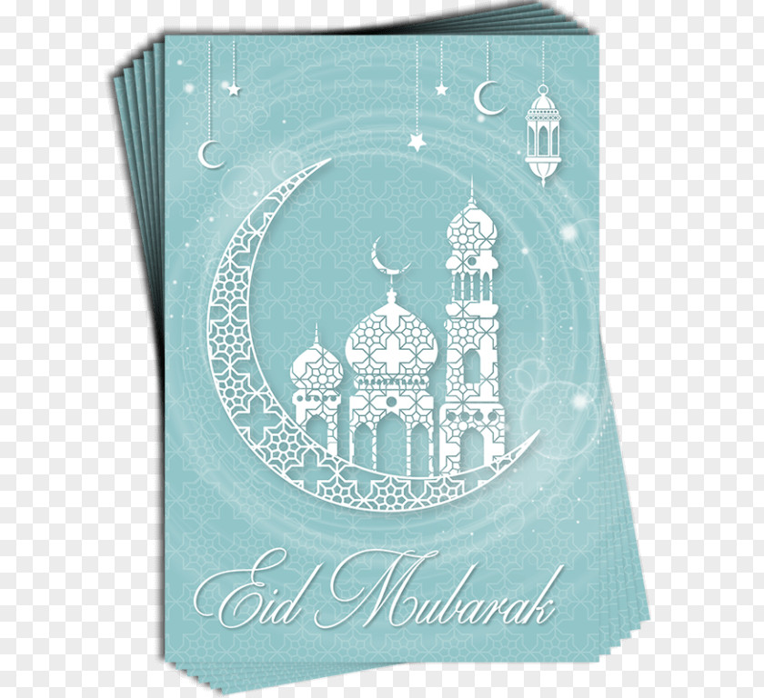 Eid Al Fitr First Day Al-Adha Al-Fitr Mubarak Greeting & Note Cards Blue PNG