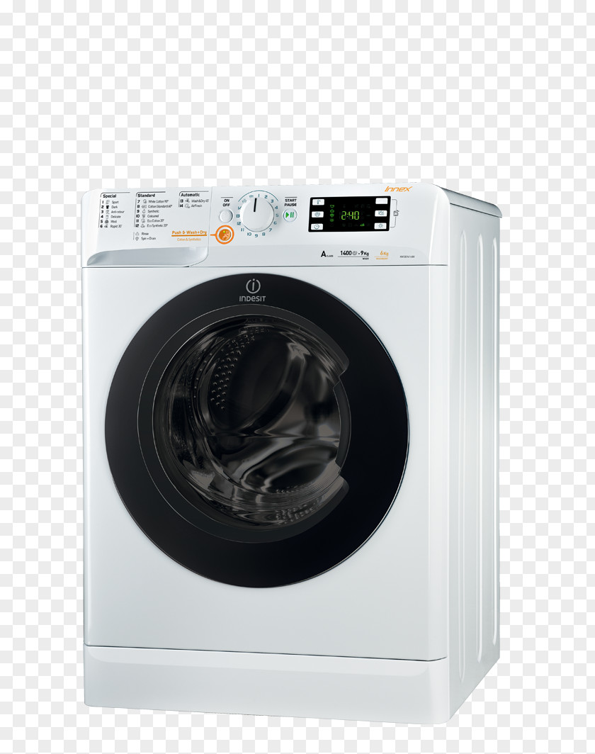 Washing Machine Combo Washer Dryer Machines Clothes Indesit Co. Home Appliance PNG