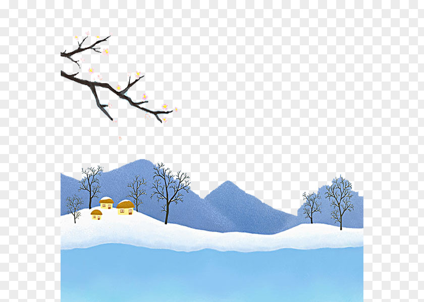 Beautiful Snow Scene Clip Art PNG