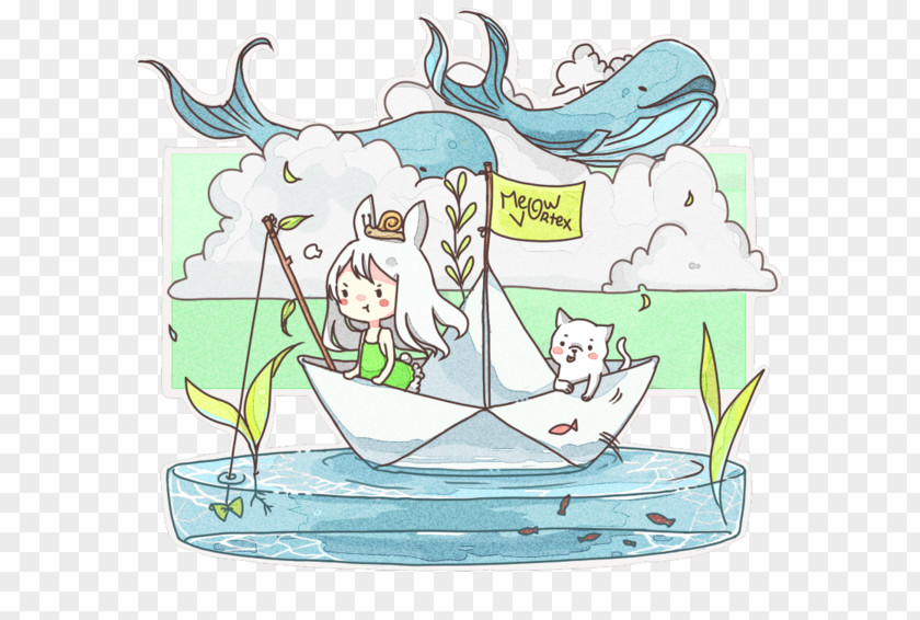 Paper Boat On Water Drawing Mammal Clip Art Illustration Product Line PNG