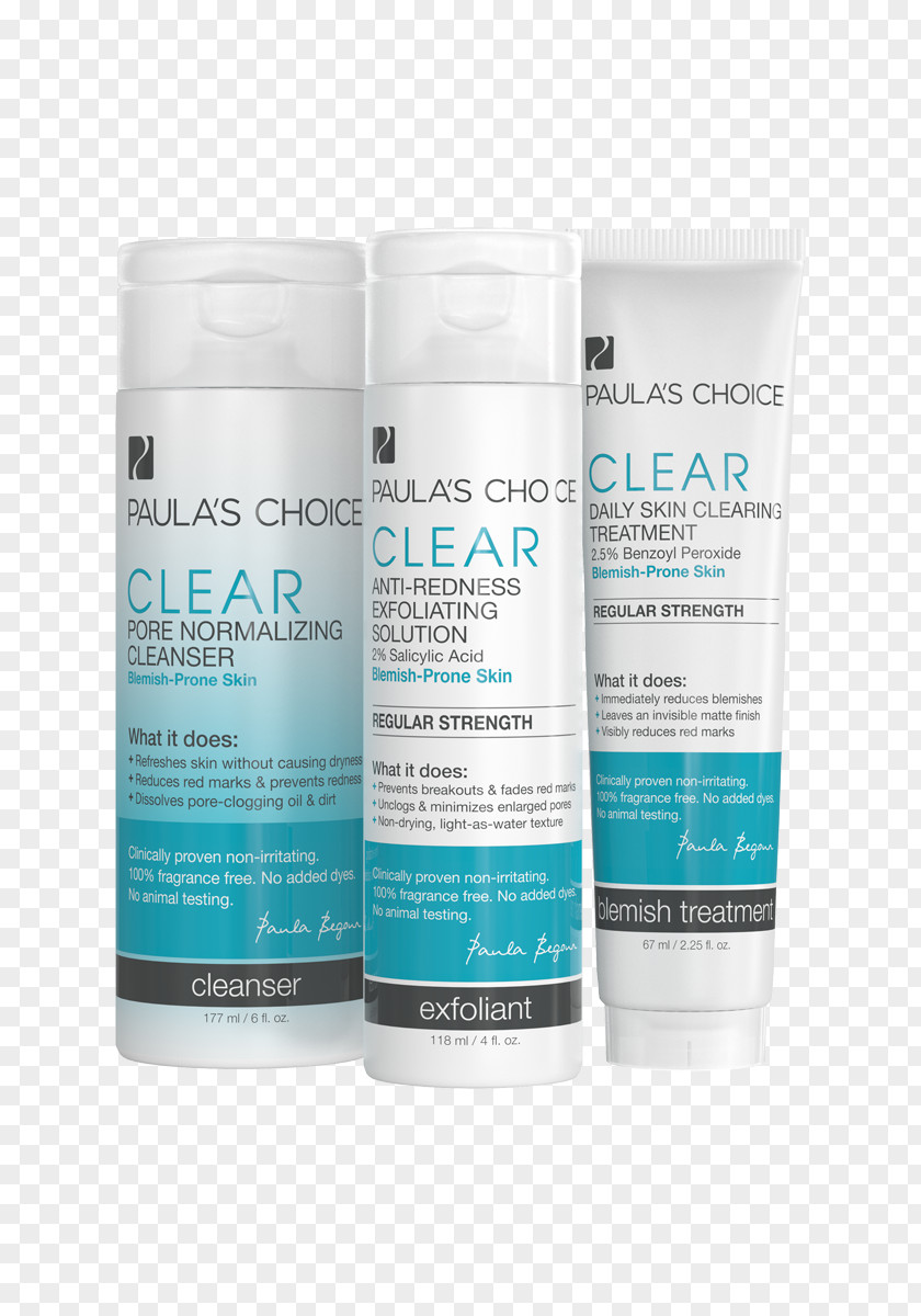 Acne Scars Paula's Choice CLEAR Regular Strength Daily Skin Clearing Treatment With 2.5% Benzoyl Peroxide Clear Kit PNG