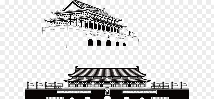 Tiananmen Silhouette Free Clip Square Architecture PNG