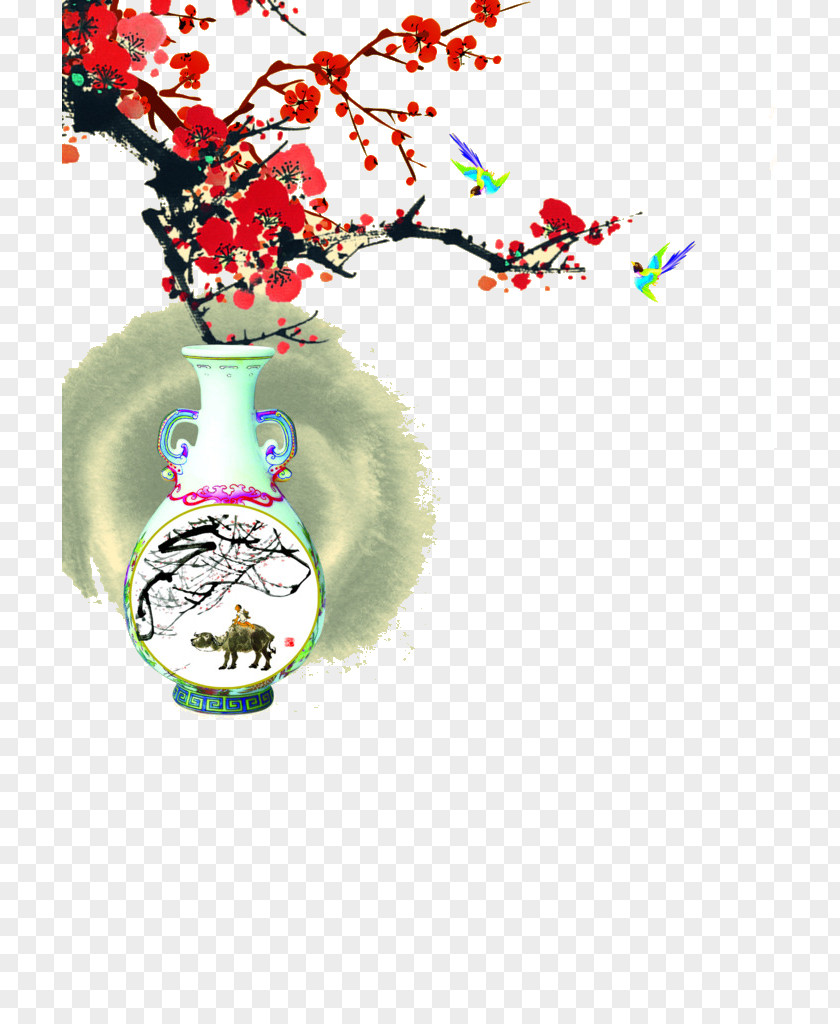 Vase Chinoiserie Poster PNG