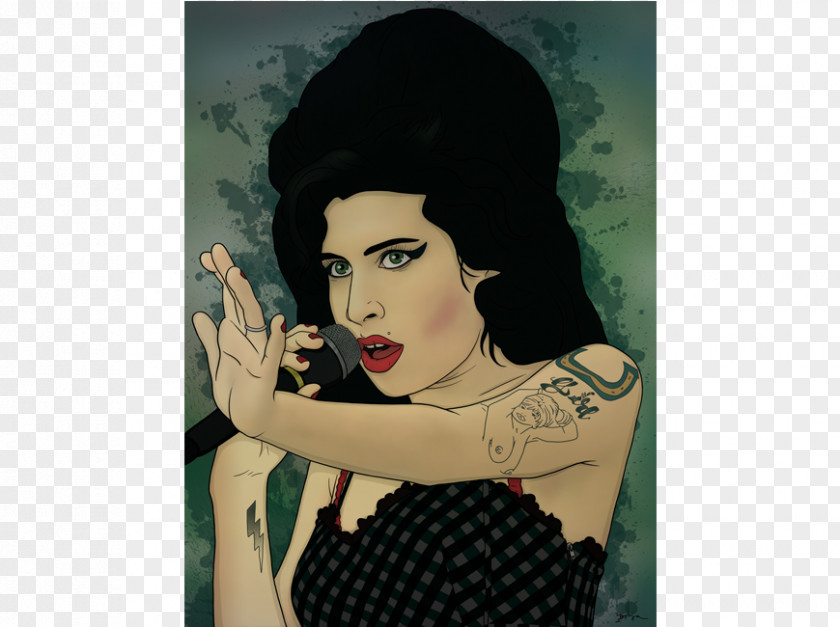 Amy Winehouse Jennifer's Body Sheep Black Hair PNG