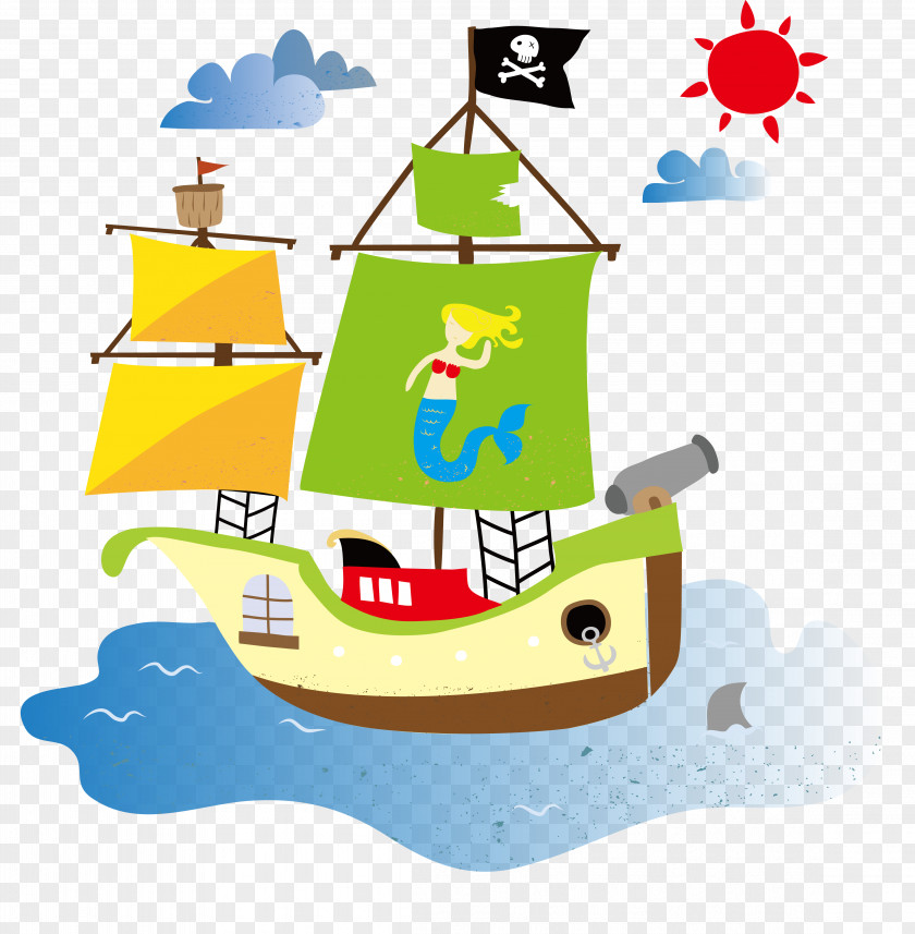 Cartoon Ship Drawing Boat PNG