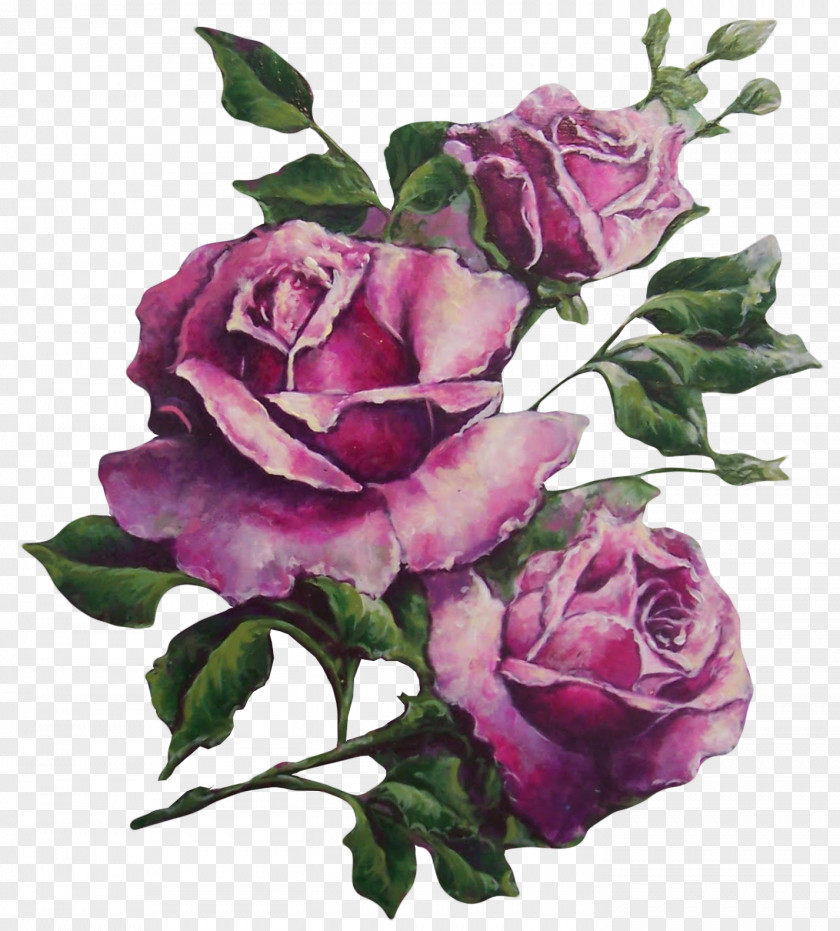 Flower Vintage Paper Rose Purple PNG