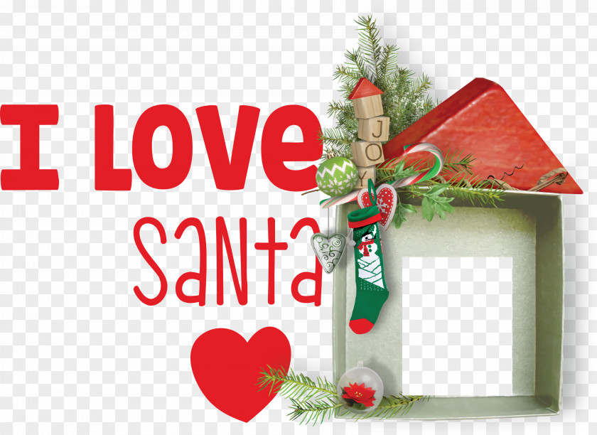 I Love Santa Christmas PNG