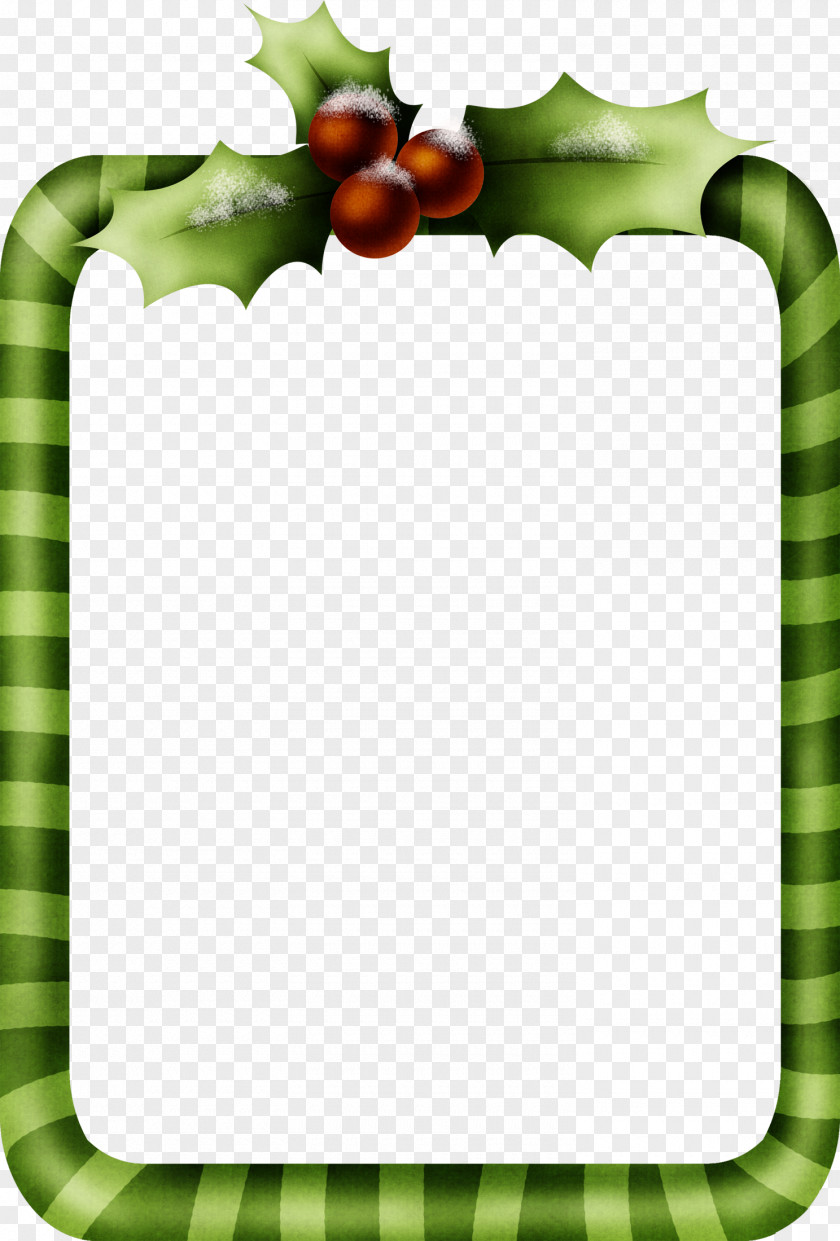 Snow Leaves Green Decorative Frame Clip Art PNG