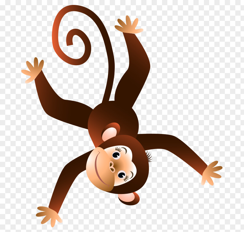 Cute Baby Monkey Chimpanzee Vector Graphics Illustration Royalty-free PNG
