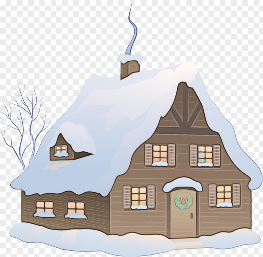 Estate Log Cabin Christmas Ornament PNG