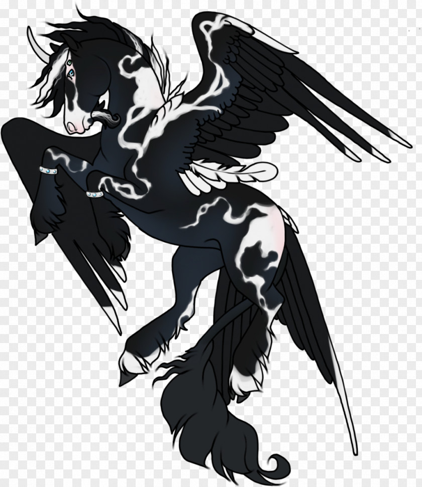 Demon Bird Of Prey Horse Illustration PNG