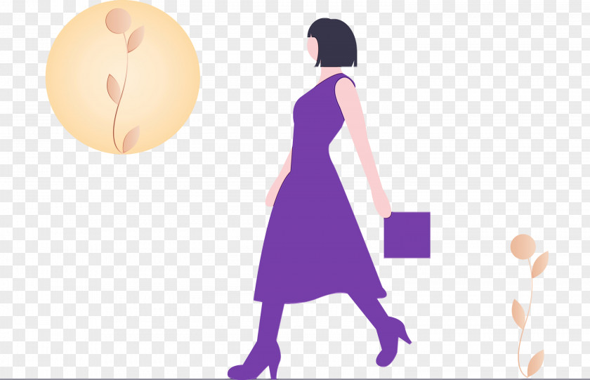 Purple Violet Silhouette Dress Animation PNG