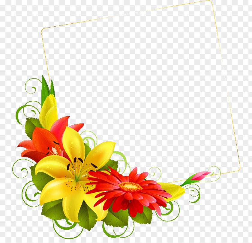 Spring Flower Border Clipart Floral Design Clip Art PNG
