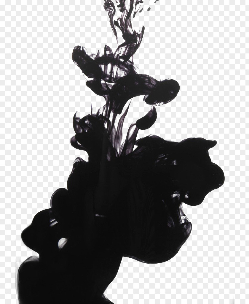 Ink,water,black Black And White Ink PNG