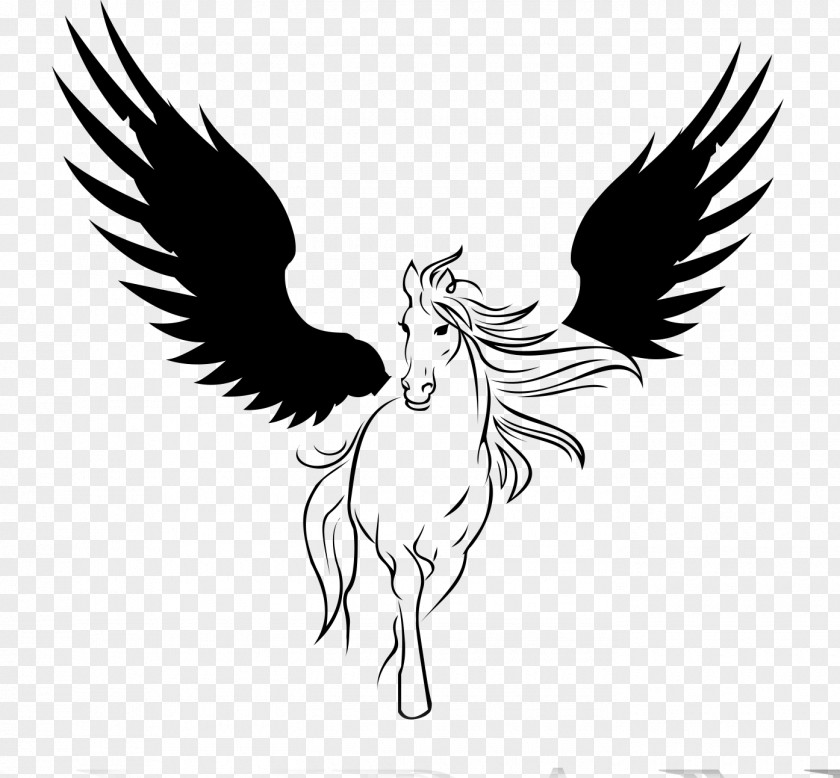Pegasus Horse Medusa Logo PNG