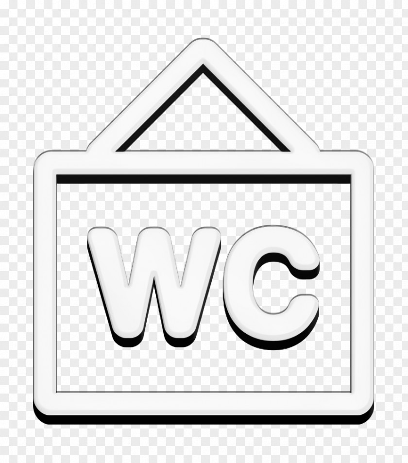 Toilet Hanging Sign Icon Bathroom Lodgicons PNG