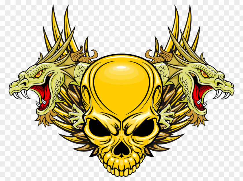 Yellow Skull Vector Royalty-free Illustration PNG