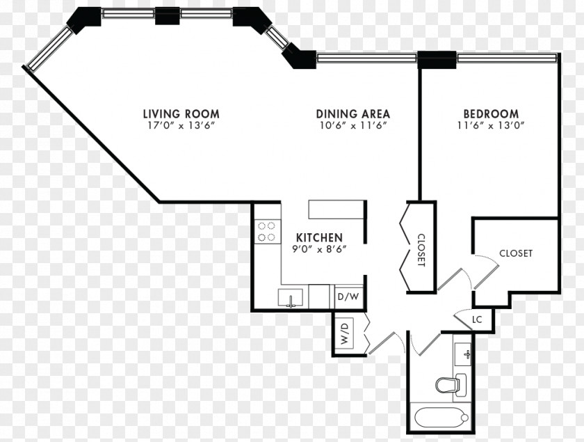 Apartment Rush Street Floor Plan Michigan Avenue Bedroom PNG