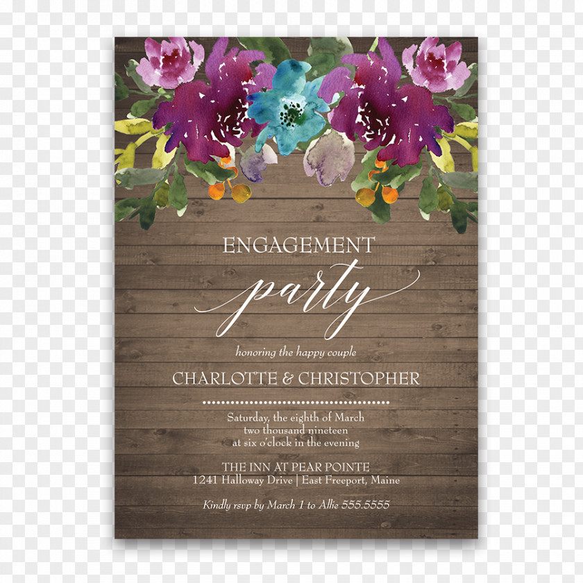 Invitations Wedding Invitation Flower Purple Floral Design Engagement PNG