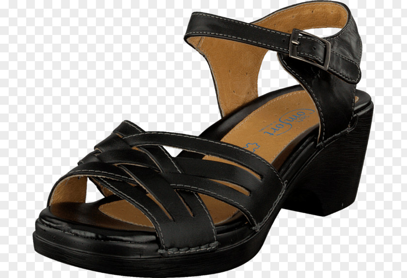 Sandal High-heeled Shoe Black Leather PNG