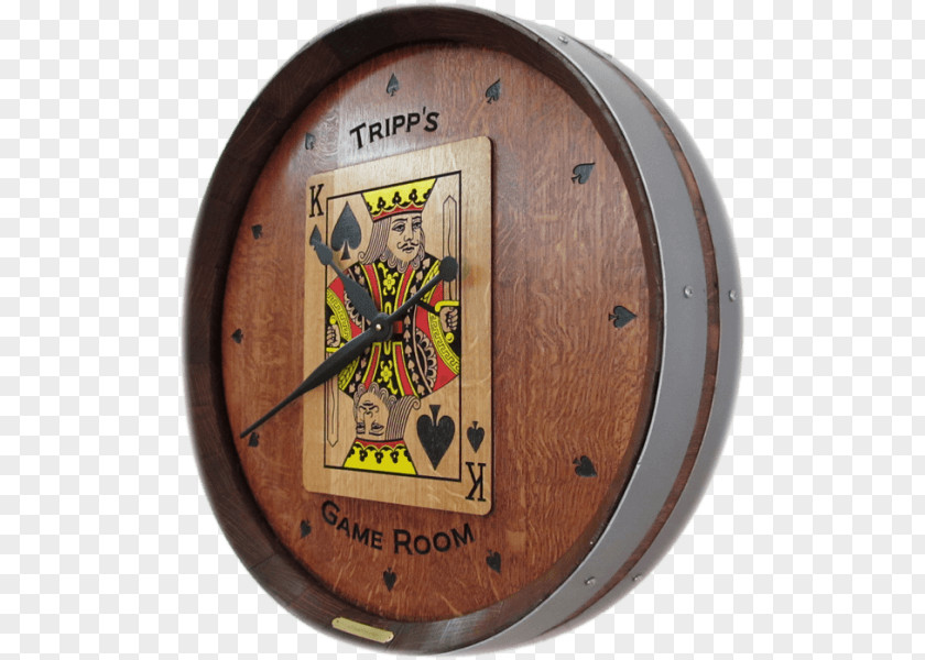 Wine Clock Oak Barrel Room PNG