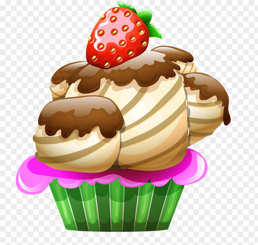 Chocolate Cupcakes Ice Cream Cupcake Birthday Cake Strawberry PNG