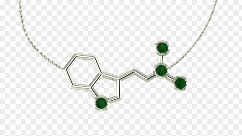 Dmt Molecule N,N-Dimethyltryptamine Emerald Chemistry Necklace PNG
