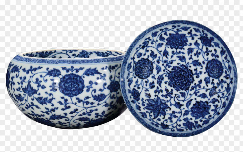 Yong Zheng Blue And White Scrolling Lotus Jar Pottery Ceramic Porcelain PNG