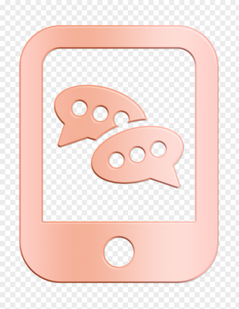 Cellphone With Speech Boxes Icon Chat Office Set PNG