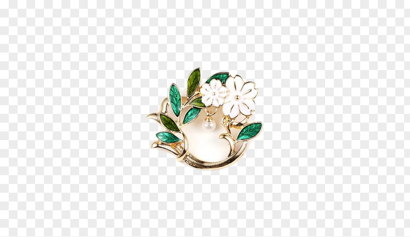Olive Leaf Brooch Earring Fashion Accessory Collar Blouse PNG