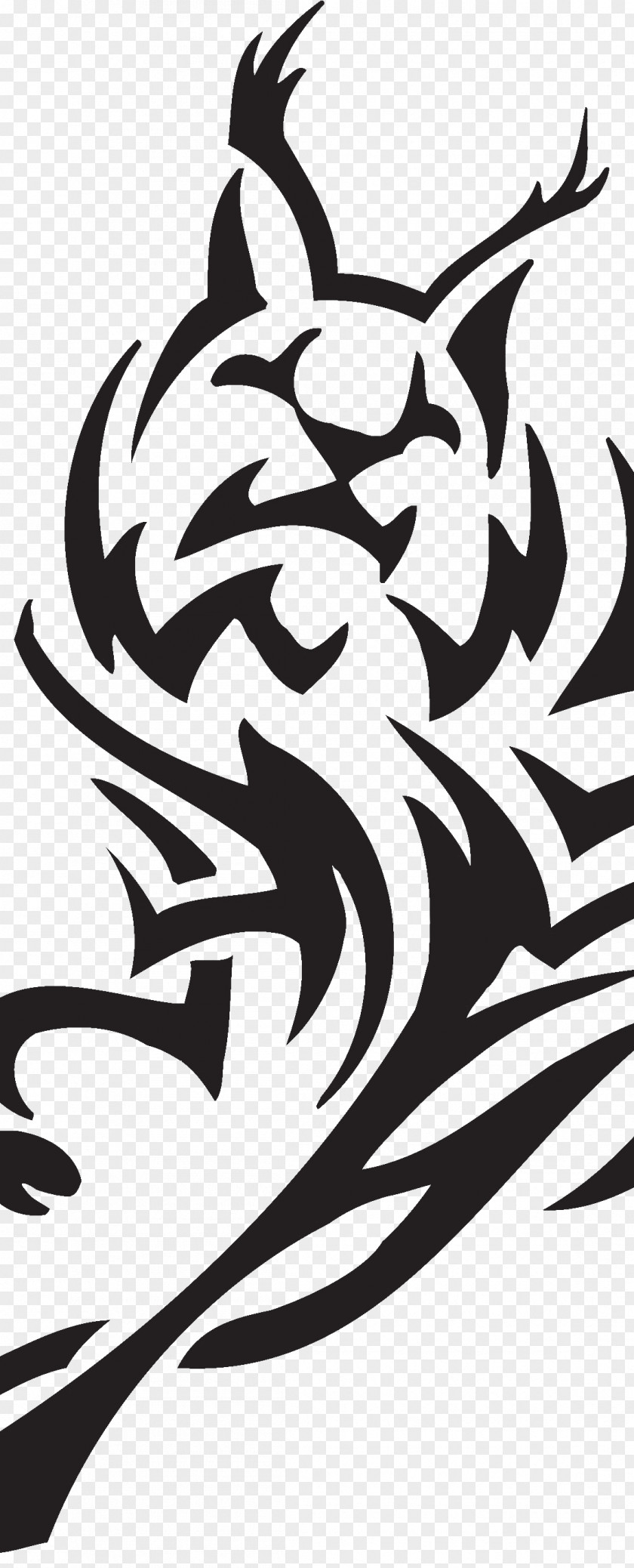 Stencil Blackandwhite Lion Cartoon PNG