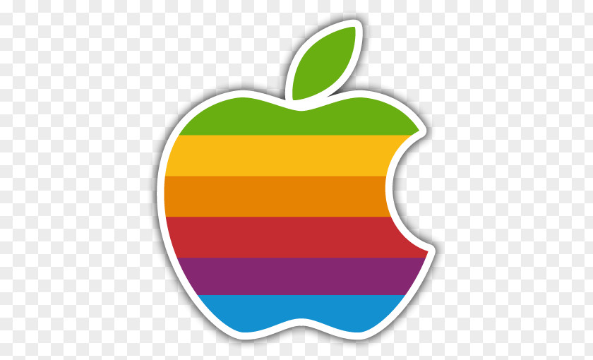 Sticker Apple II Logo Color Rainbow PNG
