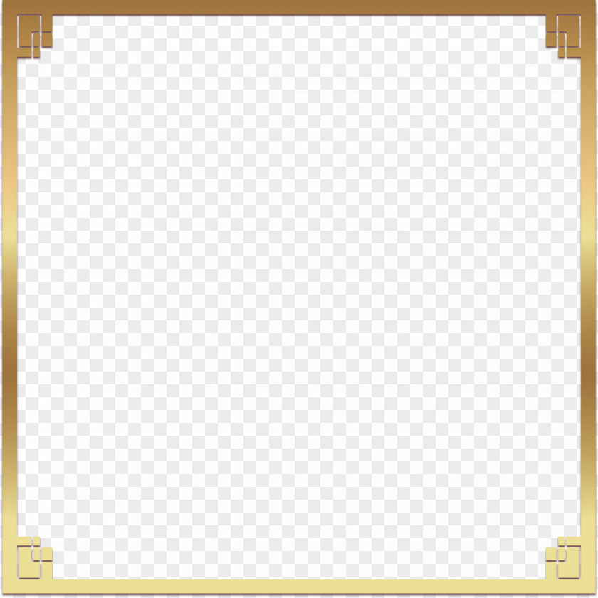Vector Golden Square Frame Angle Yellow Pattern PNG